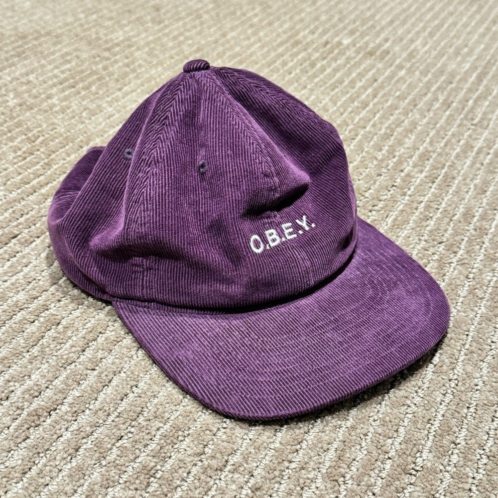 Obey Purple Corduroy Snapback Hat